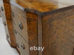 Louis Burl and Mahogany 3 Drawer chest of drawers Dresser Brass Hardware