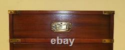 Lovely & Good Condition Military Mahogany Campaign Bedside Chest Of Drawers