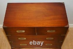 Lovely Vintage Militarty Campaign Chest Of Drawers