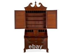 MAHOGANY BOOKCASE DESK American Chippendale Antique Chest of Drawers c. 1780