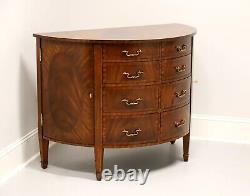 MAITLAND SMITH Inlaid Flame Mahogany Regency Demilune Commode Chest