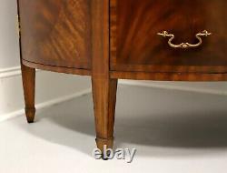 MAITLAND SMITH Inlaid Flame Mahogany Regency Demilune Commode Chest