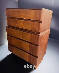 MID Century Modern Mahogany And Burl Chest On Chest By Eliel Saarinen