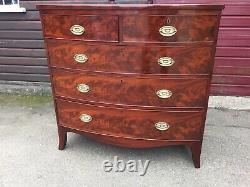 Magnificent Antique Victorian Flame Mahogany Chest of drawers French polished
