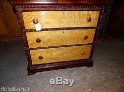 Mahogany And Tiger Maple 4 Draw Chest
