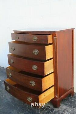Mahogany Bow Front Tall Chest of Drawers 2449