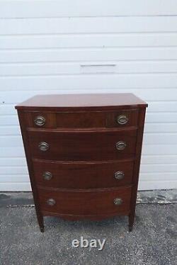 Mahogany Bow Front Tall Chest of Drawers 4010