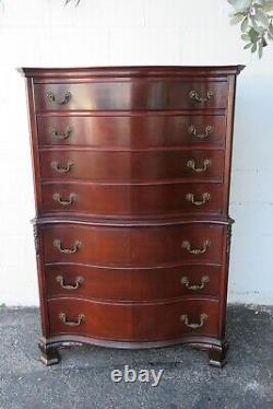Mahogany Double Serpentine Front Tall Chest of Drawers 2916