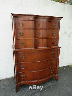 Mahogany Double Serpentine Front Tall Chest of Drawers 9659