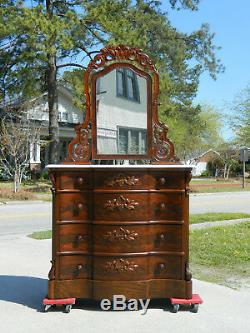 Mahogany Empire Chest Dresser with Mirror circa 1850
