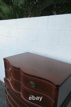 Mahogany Serpentine Front Inlay Tall Chest of Drawers by Williamsport 2736