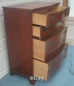 Mahogany Serpentine Tall Chest / Dresser By Dixie Co