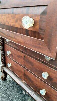 Mahogany Tall Chest With Pull Out Secretary Mid 1800's