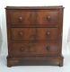 Mahogany wood vintage Victorian antique apprentice piece chest of drawers box