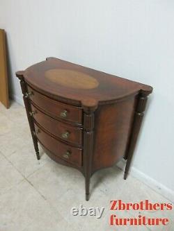 Maitland Smith Federal Mahogany Carved Lamp End Table Bachelor Chest Nightstand