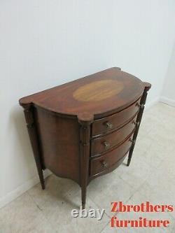 Maitland Smith Federal Mahogany Carved Lamp End Table Bachelor Chest Nightstand