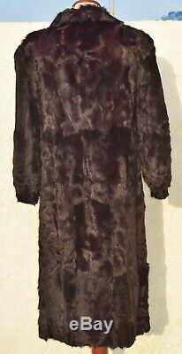 Mens Real Fur Coat Vintage Mountaingoat Mahogany Long Chest 44