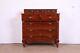 Mid 19th Century Antique American Empire Flame Mahogany Dresser Chest