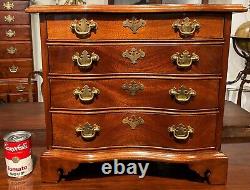 Miniature Chippendale Style Mahogany Serpentine Four Drawer Chest