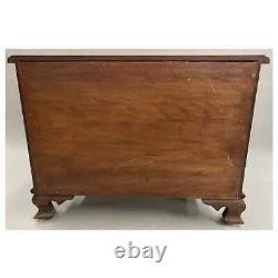 Miniature Mahogany Serpentine Three Drawer Chest with Round Brass Pulls