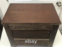 Miniature Mahogany Two Drawer Chest with Hairy Paw Feet