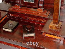 Miniature dresser, jewelry chest, c1848, Empire, mahogany, burl, child, doll, 13