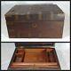 Old Antique Indian Mughal/Rajasthani Mahogany Wood Brass Writing Campaign Chest
