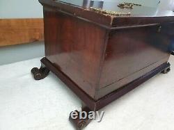 Old mahogany Chest, Vintage Wooden Storage Trunk, Blanket Box, with bras fixing
