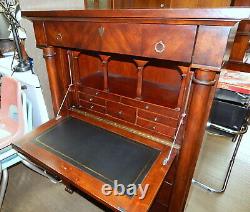 PAID $2200 Baker biedermeier mahogany drop front secretary desk chest empire