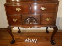 Paine Furniture Co Chippendale Mahogany Bonnet Top Highboy Chest on Chest hiboy