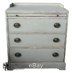 Painted Mahogany Sheraton Style Bachelors Chest 3 Drawer Dresser Pull Out Tray