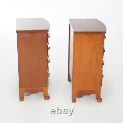 Pair Antique Hepplewhite Diminutive Flame Mahogany Bow Front Side Chests c1940