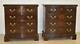 Pair Chippendale Mahogany Four Drawer Bachelors Chests By Drexel