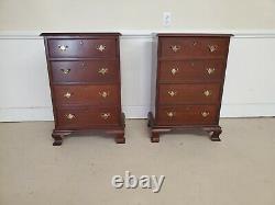Pair Craftique Four Drawer Nightstands Chests Mahogany