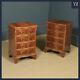 Pair English Georgian Style Flame Mahogany Serpentine Bedside Chest of Drawers