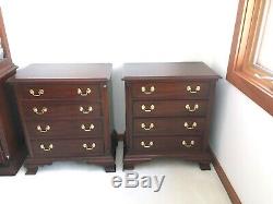 Pair HENKEL HARRIS Mahogany Chippendale Chests Tables Bedside Nightstands PICKUP