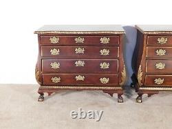 Pair Large CENTURY Furniture Chinese Chippendale Mahogany Bombe Chests