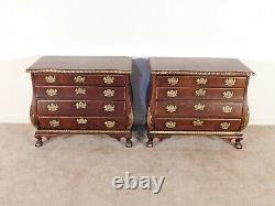 Pair Large CENTURY Furniture Chinese Chippendale Mahogany Bombe Chests