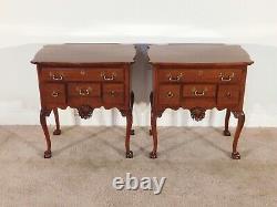 Pair Link-Taylor Mahogany Queen Ann Ball & Claw Bedside Chests Nitestands