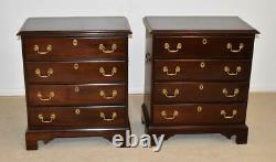 Pair Mahogany Chippendale Chests By Hickory White
