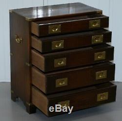 Pair Of Mahogany Military Campaign Bevan Funnell Side Table Chest Of Drawers
