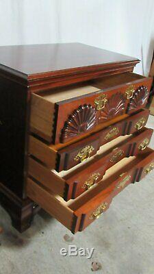 Pair Solid Mahogany Custom Bachelor Chests Dressers Nightstands Block-Front