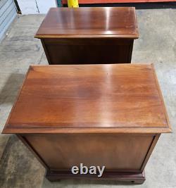 Pair of LINK-TAYLOR Heirloom Planters Solid Mahogany Chippendale Bedside Chests