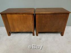 Pair of WELLINGTON HALL French Provincial Solid Mahogany Nightstands Chests
