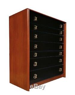 Paul Frankl Johnson Furniture 7 Drawer X-Pull Gentlemen's Chest Tall Dresser