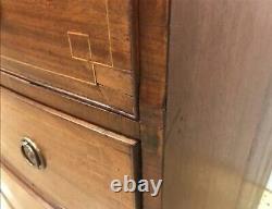 Period Antique Hepplewhite Bow front Mahogany Antique Chest with inlay