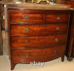 Period English Hepplewhite 5 Drawer Chest of Drawers Mahogany Bow Front BD22