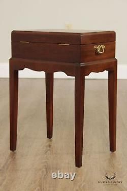 Quality Mahogany Inlaid Box on Stand Side Table