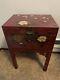 Quality Mahogany Large Asian Inlaid Box on Stand Side Table Immaculate