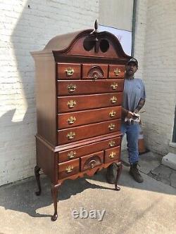 Queen Anne 2 Piece Solid Mahogany Link Taylor Furniture Highboy Chest Of Drawers
